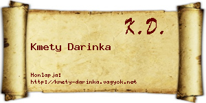 Kmety Darinka névjegykártya